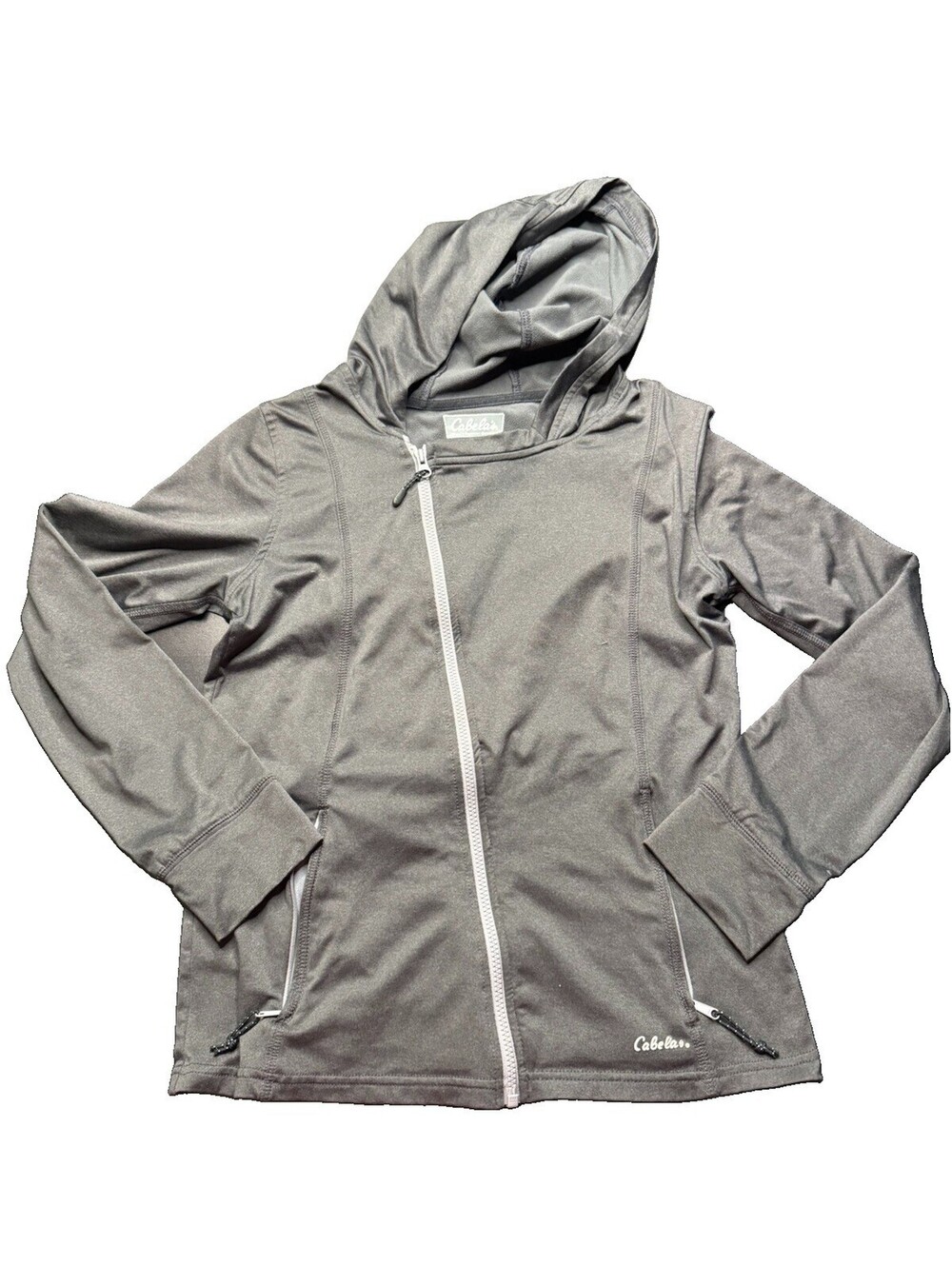 Cabela's Diagonal Full Zip Women's Hoodie  zipper pockets Size Medium